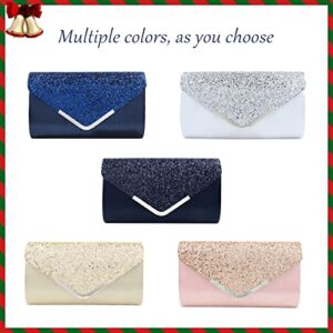 Carwales Black Evening Clutch Women's Sequin Envelope Handbags Shiny Clutch Purse Wedding Prom Party Bridal Bag for Women(Black)