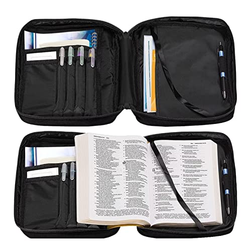 Belidome Water and Fire Football Bible Zipper Case for Men Boys Rugby Bible Cover Organizer Tote Bible Cover Carrier Protector for Pen Phone Scripture Book Journaling Waterproof