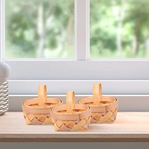 UPKOCH Woven Basket Woven Basket Wood Basket Bushel Basket 12pcs Manual Woven Baskets Wood Chip Storage Baskets Mini Baskets Ornaments Berry Basket Mini Gift Basket Mini Gift Basket Baskets Bulk