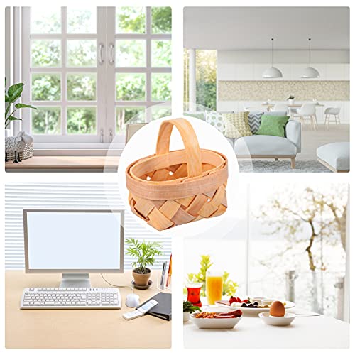 UPKOCH Woven Basket Woven Basket Wood Basket Bushel Basket 12pcs Manual Woven Baskets Wood Chip Storage Baskets Mini Baskets Ornaments Berry Basket Mini Gift Basket Mini Gift Basket Baskets Bulk