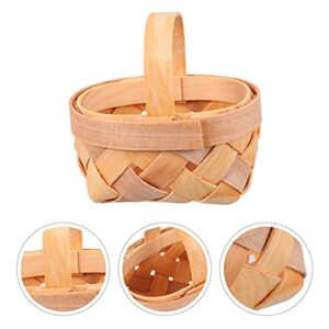 UPKOCH Woven Basket Woven Basket Wood Basket Bushel Basket 12pcs Manual Woven Baskets Wood Chip Storage Baskets Mini Baskets Ornaments Berry Basket Mini Gift Basket Mini Gift Basket Baskets Bulk