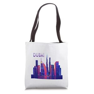 i love dubai souvenirs tshirt- cute dubai monument art tote bag