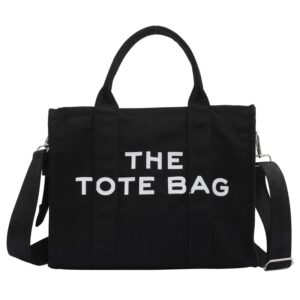 glod jorlee women’s tote bag – trendy canvas crossbody shoulder tote handbags (black)