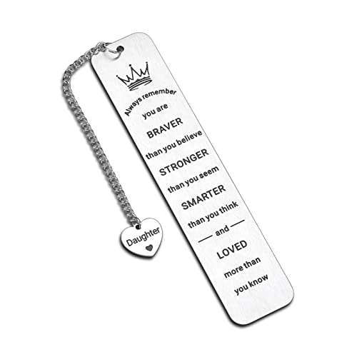 Inspirational Bookmark Gifts for Daughter from Mom Dad, Graduation Gifts for Her, Valentines Day Gifts for Teen Girls, Birthday Gifts for Daughter in Law Adult, Christmas Stocking Stuffer for Daughter