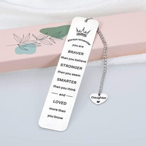 Inspirational Bookmark Gifts for Daughter from Mom Dad, Graduation Gifts for Her, Valentines Day Gifts for Teen Girls, Birthday Gifts for Daughter in Law Adult, Christmas Stocking Stuffer for Daughter