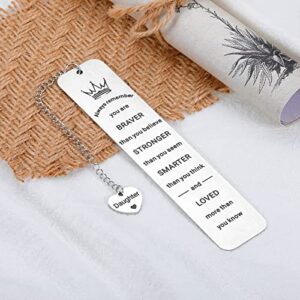 Inspirational Bookmark Gifts for Daughter from Mom Dad, Graduation Gifts for Her, Valentines Day Gifts for Teen Girls, Birthday Gifts for Daughter in Law Adult, Christmas Stocking Stuffer for Daughter