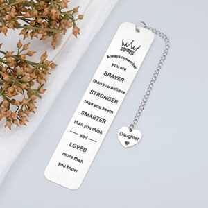 Inspirational Bookmark Gifts for Daughter from Mom Dad, Graduation Gifts for Her, Valentines Day Gifts for Teen Girls, Birthday Gifts for Daughter in Law Adult, Christmas Stocking Stuffer for Daughter