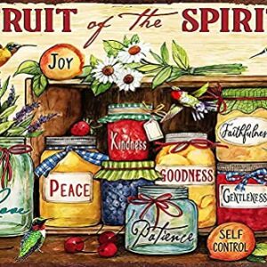 Krouterebs Fruit of The Spirit Peace Kindness Decor Poster No Frame Metal Tin Sign Hanging Retro Plaque Kitchen Poster Cafe Bar Pub Store Man cave Art Novelty Designs 8X12 Inch