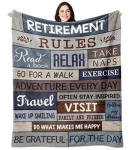 basiole retirement gifts for men, best retirement gifts for women, funny retirement blanket, retired gifts for men, farewell gifts for coworkers, gift retirement ideas throw blankets 50″x60″