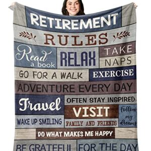 Basiole Retirement Gifts for Men, Best Retirement Gifts for Women, Funny Retirement Blanket, Retired Gifts for Men, Farewell Gifts for Coworkers, Gift Retirement Ideas Throw Blankets 50"X60"