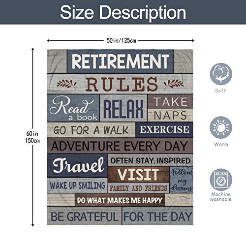 Basiole Retirement Gifts for Men, Best Retirement Gifts for Women, Funny Retirement Blanket, Retired Gifts for Men, Farewell Gifts for Coworkers, Gift Retirement Ideas Throw Blankets 50"X60"