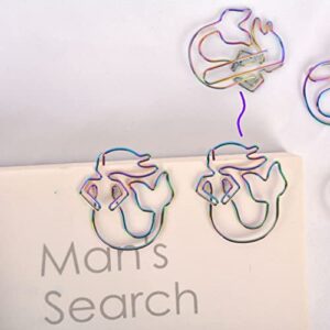 NUOBESTY 8pcs Paper Clips Mermaid Shape Metal Paper Clips Bookmark Clips Page Marker Party Favors Gifts