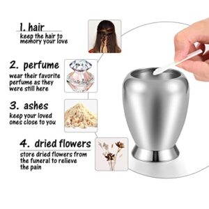 Small Urns for Human Ashes 2.95 Inch Small Keepsake Urns with Wing Charm Mini Cremation Urns for Ashes Stainless Steel Memorial Ashes Keepsake