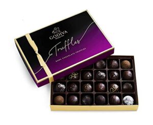 godiva chocolatier dark chocolate truffles assorted chocolate gift box, 24 pc.