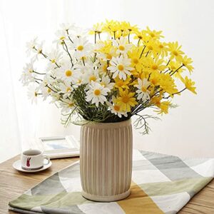 XIYUAN 15 Bundles Artificial Daisy Flowers 21" High Small Daisy Artificial Flower Outdoor Silk Flowers Fake Wildflowers Faux Greenery Shrubs Plants with - for Wedding Decoration Home Decoration