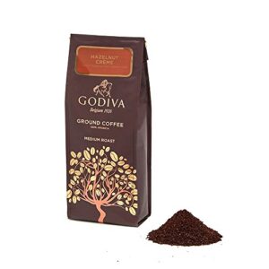 godiva chocolatier assorted hazelnut ground coffee gift bag hazelnut crème, 10 ounce
