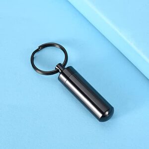 3 Pack Cremation Jewelry Urn Keychain for Ashes for Women Men Cylinder Vial Cremation Urn Necklace Keepsake Ashes Memorial Jewelry (Black Urn Keychain)