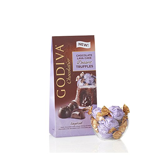 Godiva Chocolatier Wrapped Dark Chocolate Lava Cake Dessert Truffles Gift Bag, 7.2 oz.