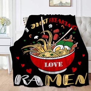 touchish i just freaking love ramen soft blanket for couch nap all-seasons animal tapestry home decor- gifts for child women fuzzy cozy throws 30″x40″ for pet