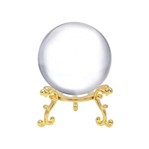 longwin 60mm(2.4inch) crystal ball solid photography glass ball spere with golden flower stand magic ball