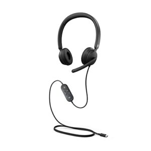 microsoft modern usb-c headset – wired headset,on-ear stereo headphones with noise-cancelling microphone, usb-c connectivity, in-line controls, pc/mac/laptop – certified teams