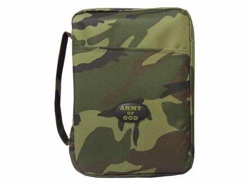 Canvas Bible Cover Army of God Green Camo Large