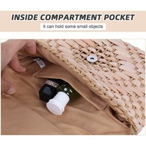 KUANG! Womens Straw Clutch Purse Handbag Shoulder Clutch Envelope Wallet Beach Straw Purse for Ladies (Khaki)