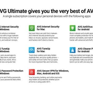 AVG Ultimate 2022 | Antivirus+Cleaner+VPN | 10 Devices, 2 Years [PC/Mac/Mobile Download]