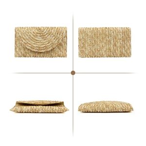 Freie Liebe Straw Clutch Bag for Women Summer Clutch Purses Beach Envelope Wallet Woven Handbags