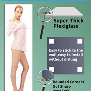 Shatterproof Wall Mirror Full Length,Mirror for Bedroom，Plexiglass Gym Mirrors For Home Gym,Extra Thick: 1/8",12"x12"x4Pcs,Workout Mirrors Safe for Kids,Over The Door Mirror Long Wall Mounted