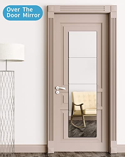 Shatterproof Wall Mirror Full Length,Mirror for Bedroom，Plexiglass Gym Mirrors For Home Gym,Extra Thick: 1/8",12"x12"x4Pcs,Workout Mirrors Safe for Kids,Over The Door Mirror Long Wall Mounted