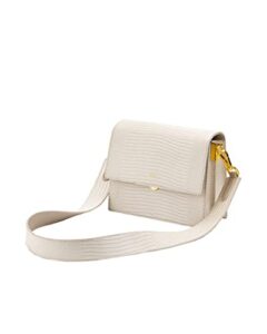 jw pei women’s mini flap crossbody (ivory lizard)