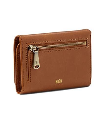 HOBO Jill Wallet For Women - Snap Flap Closure and Patterened Polyester Lining, Compact and Handy Wallet Truffle One Size One Size