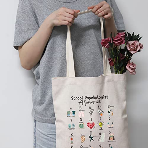 MBMSO School Psychologist Canvas Tote Bag Thank You Gift for School Psychologist School Psych Shopping Bag Book Bag End of Term Gift (School Psychologist Tote)