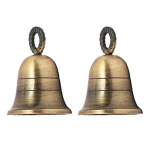 handtechindia 3″ height indian brass bells jingle bells for home door décor, crafts, chimes, christmas décor, cow pet bells christmas craft bells for christmas decorations- antique (2)