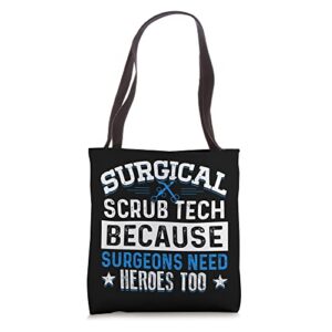 surgical scrub technician funny or tech surgery surg gift tote bag