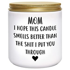 mothers day gifts for moms from daughter son 7oz lavender scented candles happy birthday gifts for mom funny soy eco-friendly long lasting handmade natural soy max candle christmas presents for mom