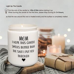 Mothers Day Gifts for Moms from Daughter Son 7oz Lavender Scented Candles Happy Birthday Gifts for Mom Funny Soy Eco-Friendly Long Lasting Handmade Natural Soy Max Candle Christmas Presents for Mom