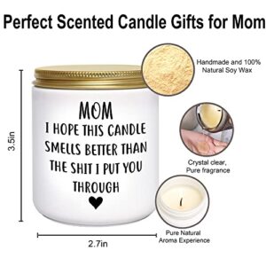 Mothers Day Gifts for Moms from Daughter Son 7oz Lavender Scented Candles Happy Birthday Gifts for Mom Funny Soy Eco-Friendly Long Lasting Handmade Natural Soy Max Candle Christmas Presents for Mom