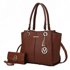 mkf collection tote bag for women, vegan leather satchel wristlet wallet shoulder bag top-handle hobo purse handbag