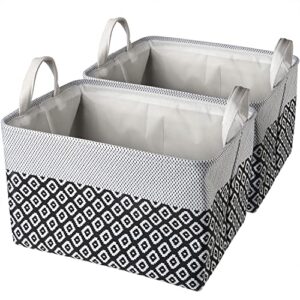 storage basket 2-pack large fabric storage basket for shelves collapsible storage bins with handles closet storage bins for organizers
