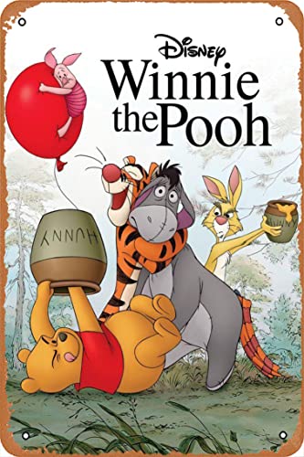 Ysirseu Winnie The Pooh Movie Poster Retro Metal Tin Sign 8x12 Inch, 8 x 12 Inch