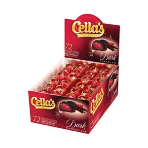 cella’s dark chocolate covered cherries – premium cherry cordial candies – individually wrapped with display box (72-count box – 2.25 pounds)