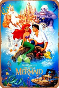 the little mermaid movie poster 5 retro metal tin sign 8×12 inch