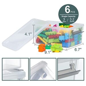 Citylife 20 Packs 0.18 QT Plastic Bead Organizers & 6 Packs 3.2 QT Small Storage Bins with Lids Storage Containers for Organizing Stackable Clear Storage Boxes