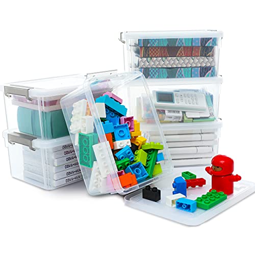 Citylife 20 Packs 0.18 QT Plastic Bead Organizers & 6 Packs 3.2 QT Small Storage Bins with Lids Storage Containers for Organizing Stackable Clear Storage Boxes