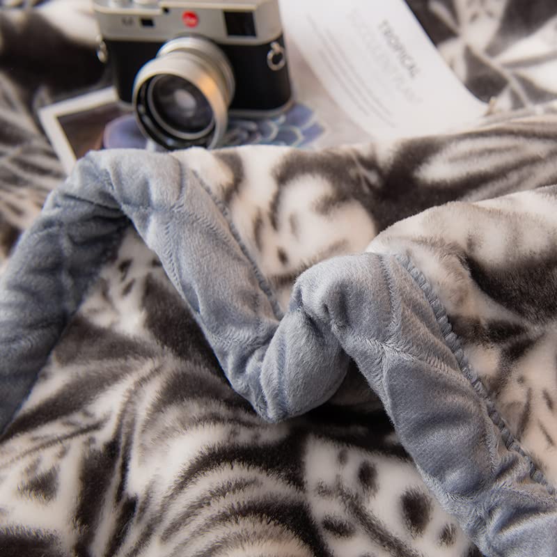 Korean Mink Blanket Plush Blanket Twin Size 60" x 80",5 Pounds Heavy Fleece Blanket Silky Soft Warm 2 Ply Cat Family Blue Throw A&B Printed Raschel Bed Blanket
