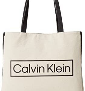 Calvin Klein Tessa Key Item Tote, Natural/Black Combo