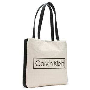 Calvin Klein Tessa Key Item Tote, Natural/Black Combo