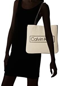 Calvin Klein Tessa Key Item Tote, Natural/Black Combo